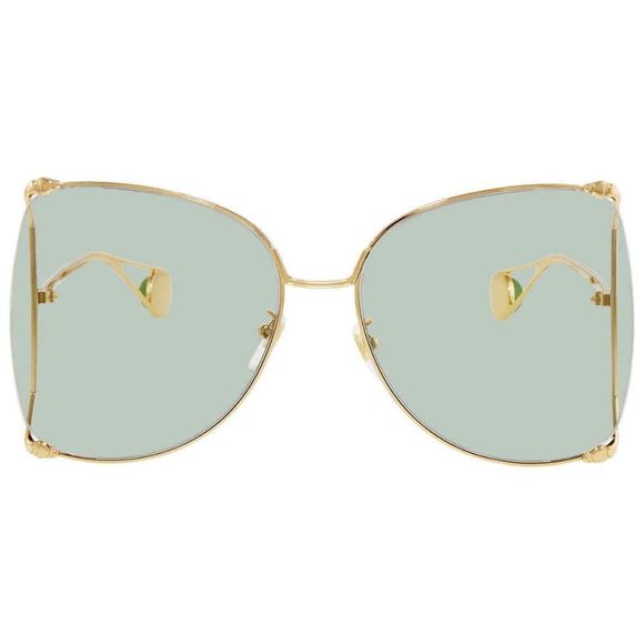 NEW Gucci Green and Gold Butterfly Women's Sunglasses - Picture 2 of 4